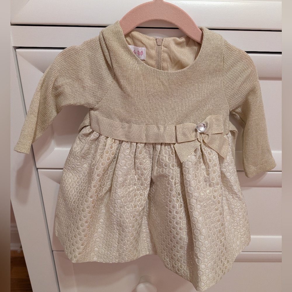 Bonnie Baby gold Dress 3-6 Months